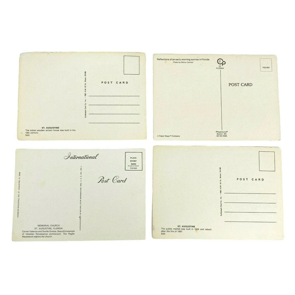 Set of 4 Vintage‎ St Augustine Florida Postcards